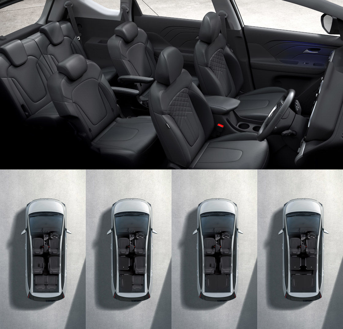 Tampilan konfigurasi kursi/jok captain seat